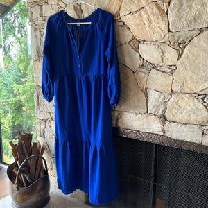 Bright blue old navy peasant dress